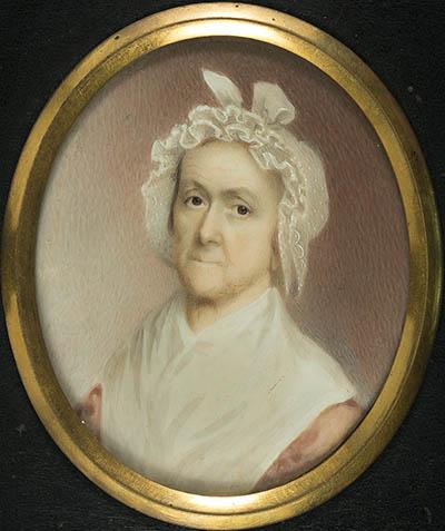 伊丽莎白·奥利弗·莱德微型肖像，象牙水彩画